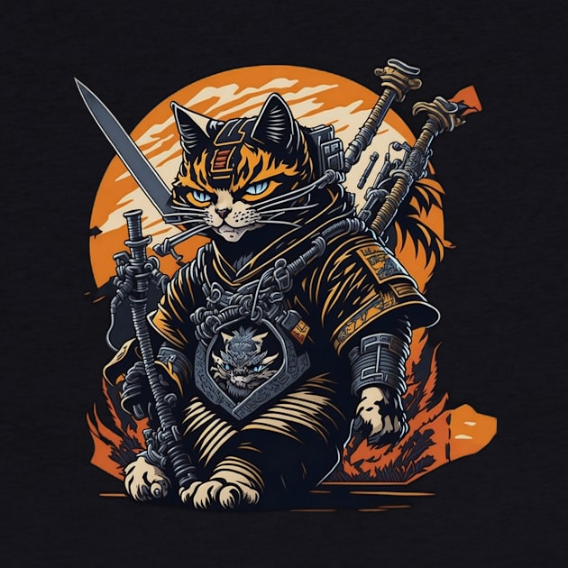 Samurai cat hip hop by Rizstor